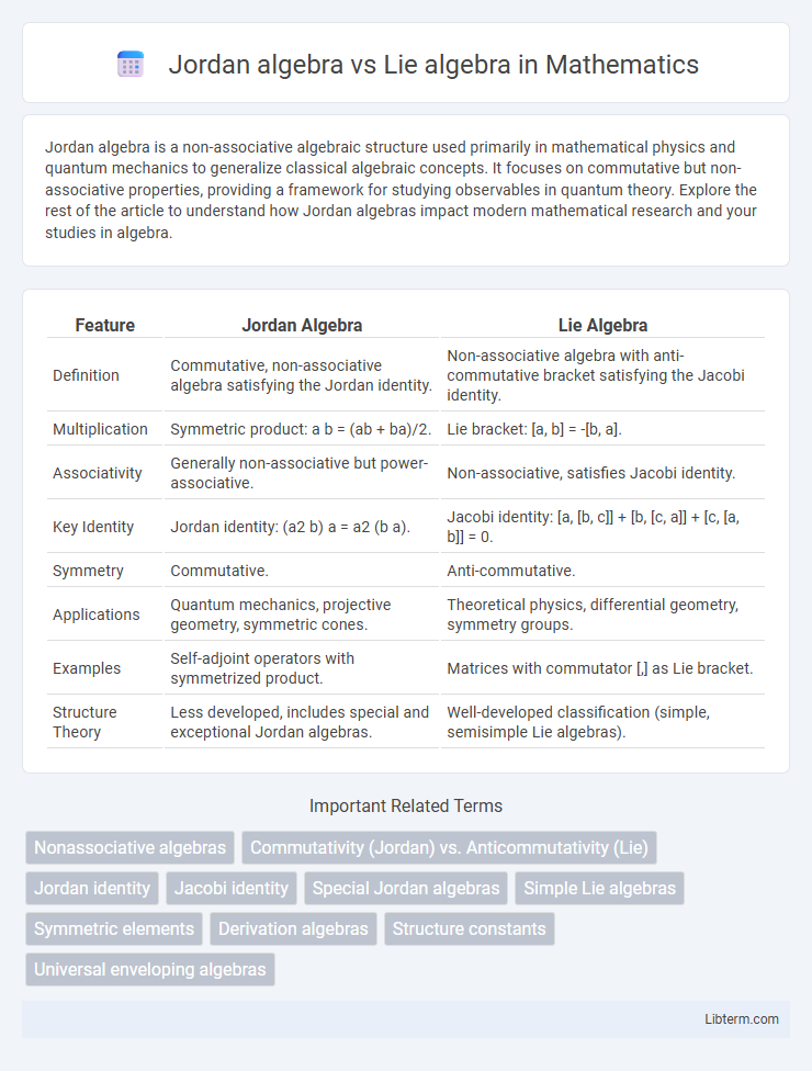 Lie algebra vs Jordan algebra in Mathematics - What is The Difference?