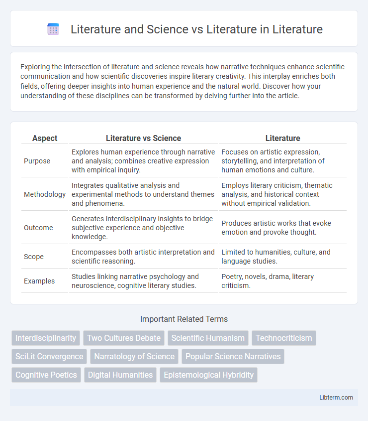Literature vs Literature and Science in Literature - What is The Difference?