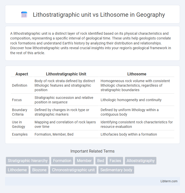 Lithosome vs Lithostratigraphic unit in Geography - What is The Difference?