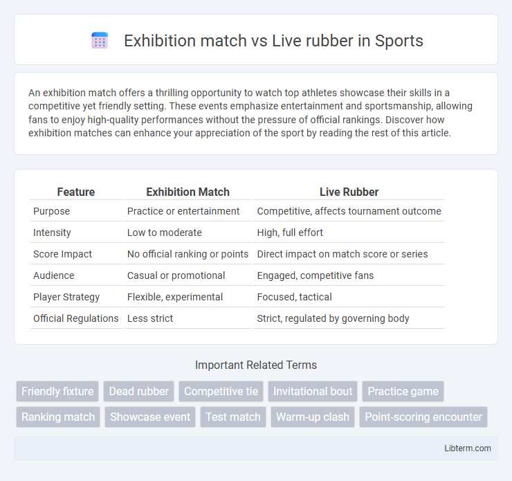 Live rubber vs Exhibition match in Sports - What is The Difference?