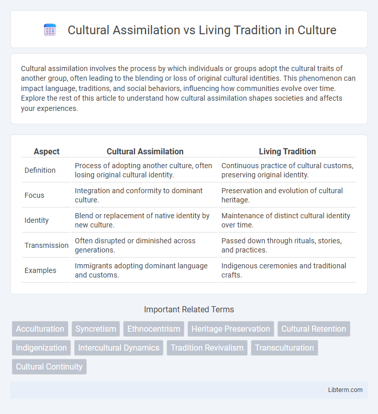 Living Tradition vs Cultural Assimilation in Culture - What is The Difference?