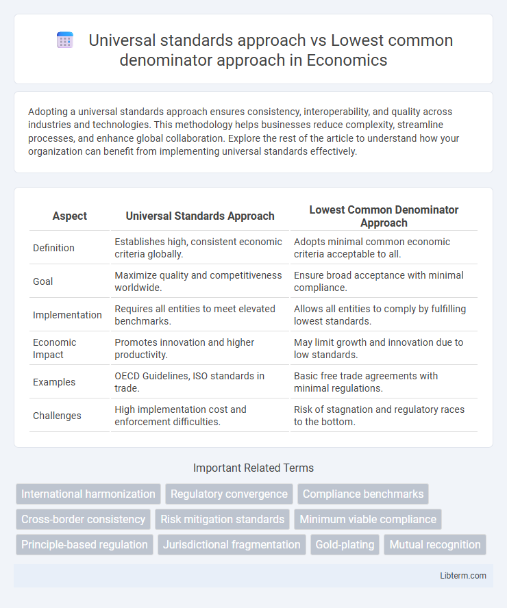 Lowest common denominator approach vs Universal standards approach in Economics - What is The Difference?