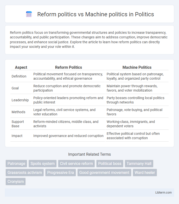 Machine politics vs Reform politics in Politics - What is The Difference?