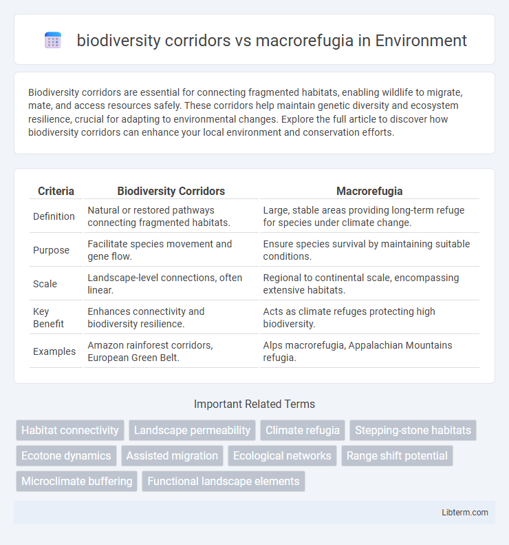 macrorefugia vs biodiversity corridors in Environment - What is The Difference?