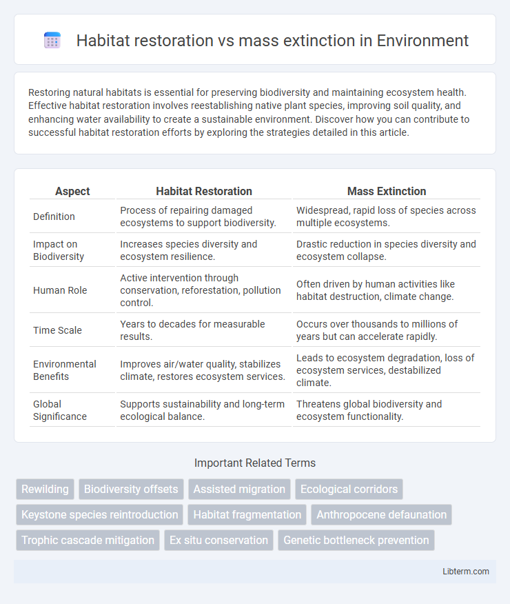 mass extinction vs Habitat restoration in Environment - What is The Difference?