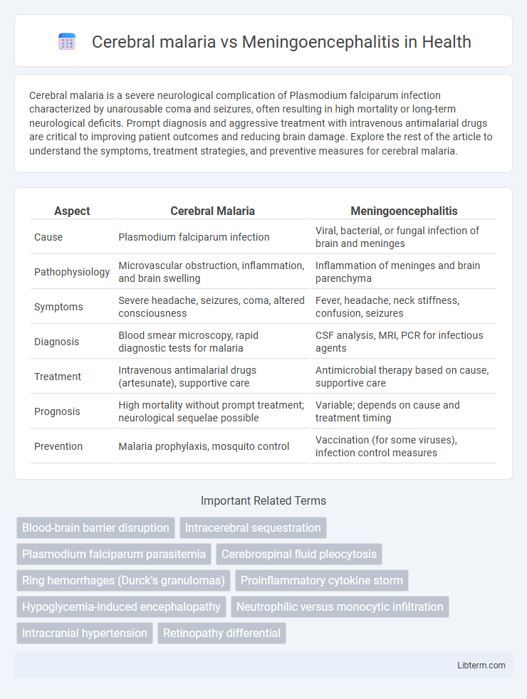 Meningoencephalitis vs Cerebral malaria in Health - What is The Difference?