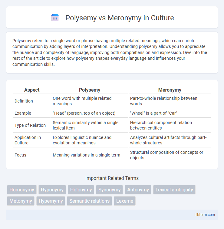 Meronymy vs Polysemy in Culture - What is The Difference?