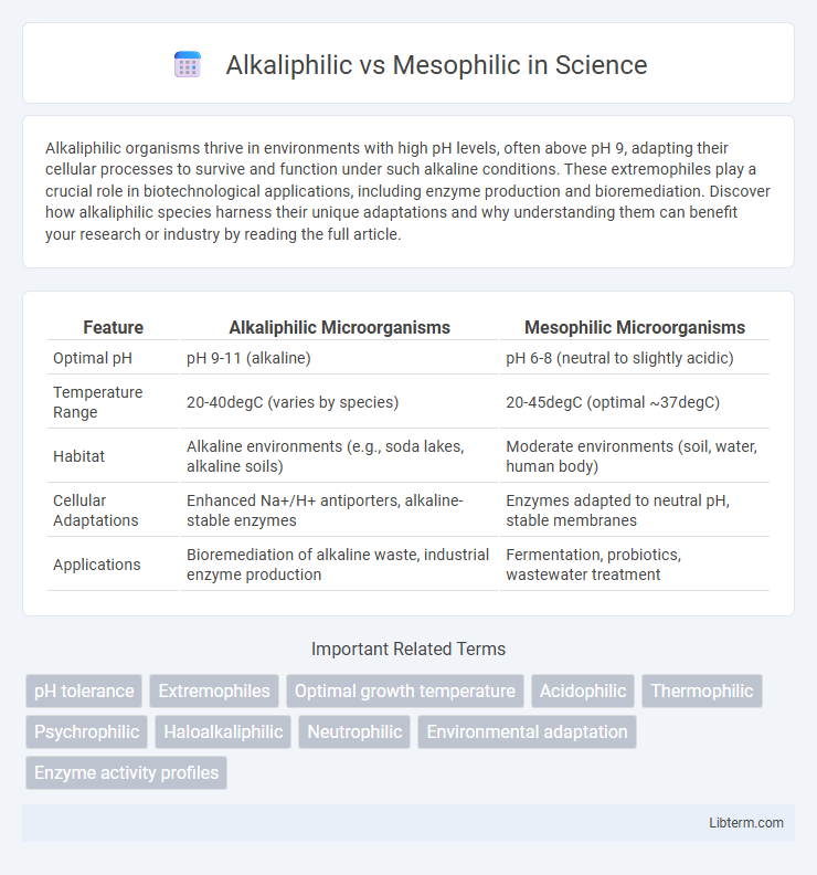 Mesophilic vs Alkaliphilic in Science - What is The Difference?