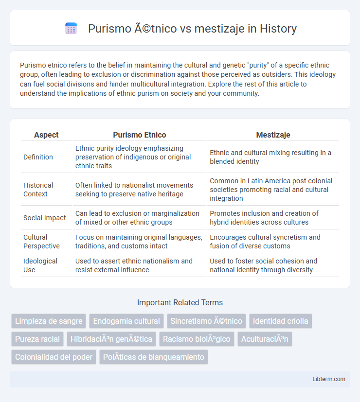mestizaje vs Purismo étnico in History - What is The Difference?