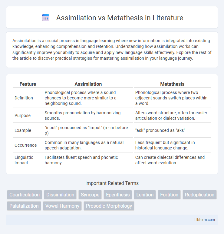 Metathesis vs Assimilation in Literature - What is The Difference?