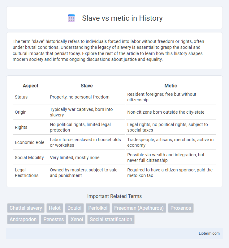 metic vs Slave in History - What is The Difference?
