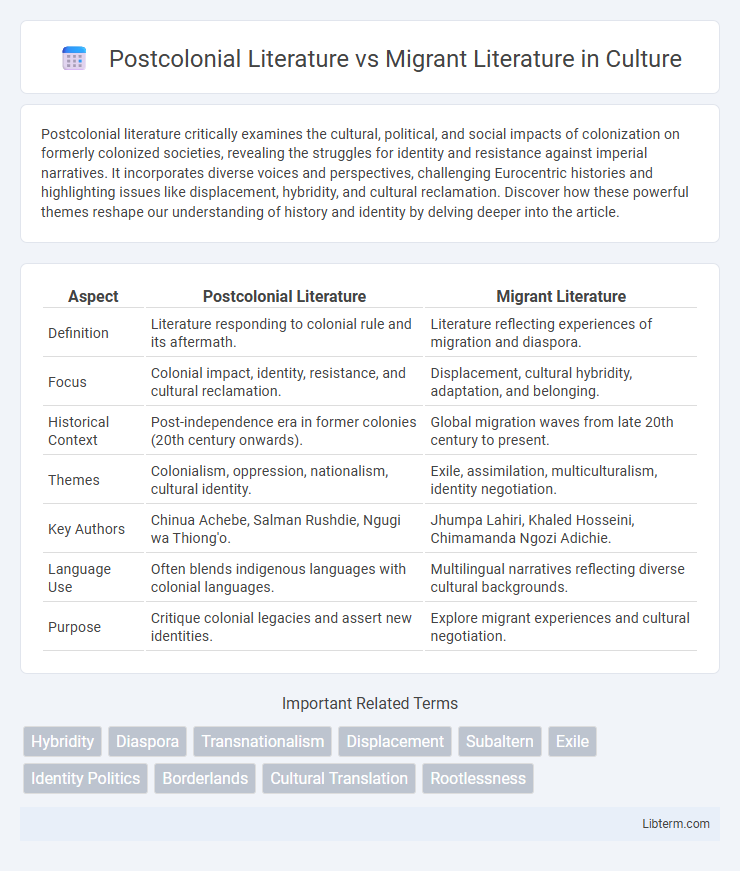 Migrant Literature vs Postcolonial Literature in Culture - What is The Difference?