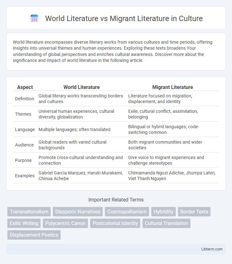 Migrant Literature vs World Literature in Culture - What is The Difference?