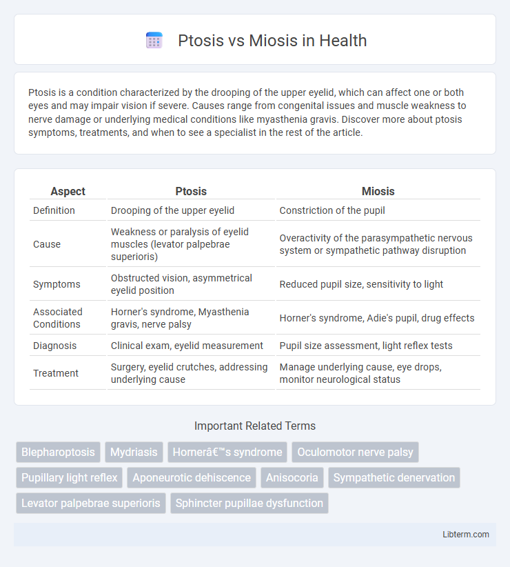 Miosis vs Ptosis in Health - What is The Difference?