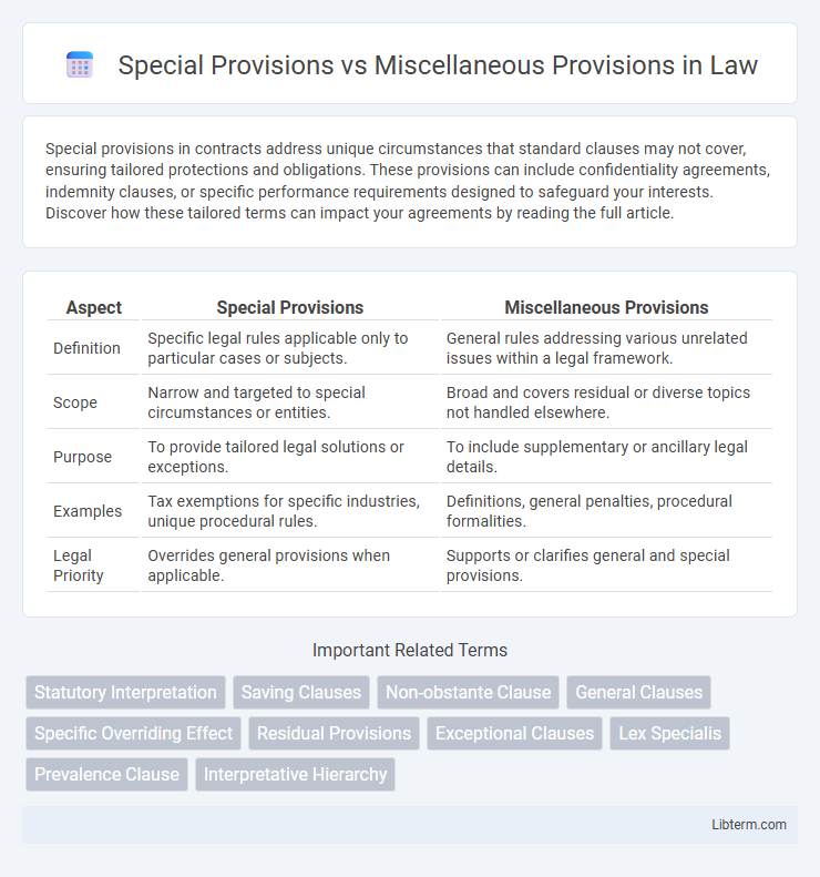 Miscellaneous Provisions vs Special Provisions in Law - What is The Difference?