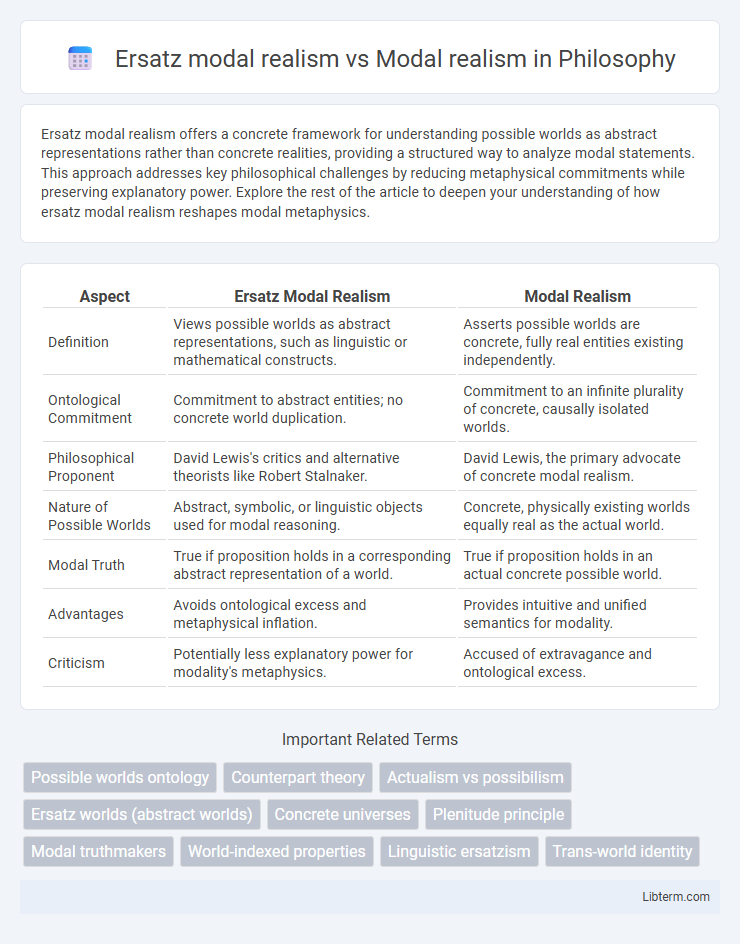 Modal realism vs Ersatz modal realism in Philosophy - What is The Difference?