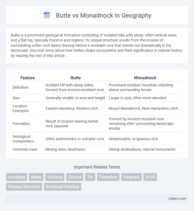 Monadnock vs Butte in Geography - What is The Difference?