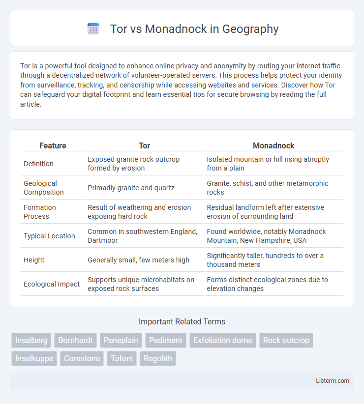 Monadnock vs Tor in Geography - What is The Difference?