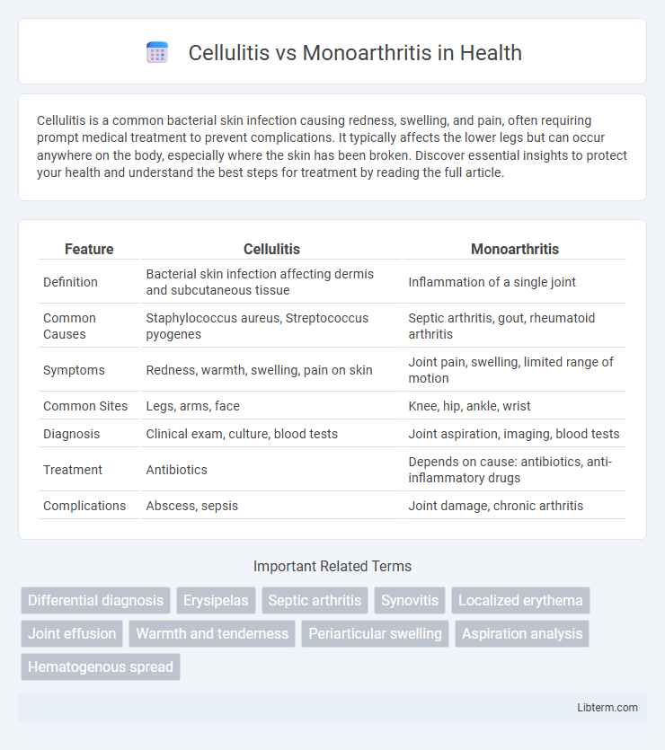 Monoarthritis vs Cellulitis in Health - What is The Difference?