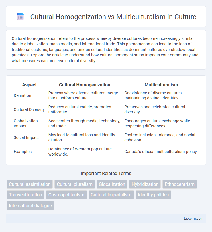 Multiculturalism vs Cultural Homogenization in Culture - What is The Difference?