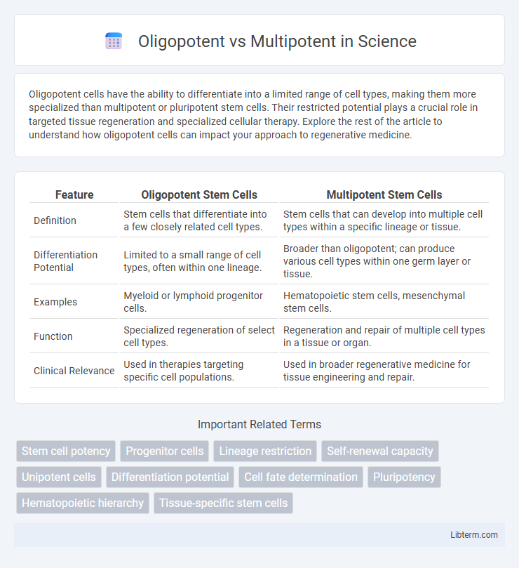 Multipotent vs Oligopotent in Science - What is The Difference?
