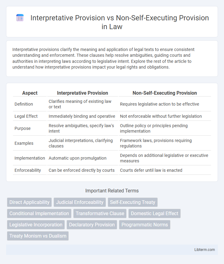 Non-Self-Executing Provision vs Interpretative Provision in Law - What is The Difference?