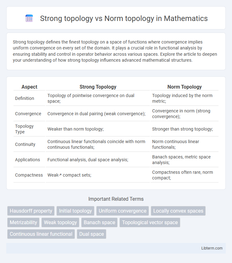 Norm topology vs Strong topology in Mathematics - What is The Difference?