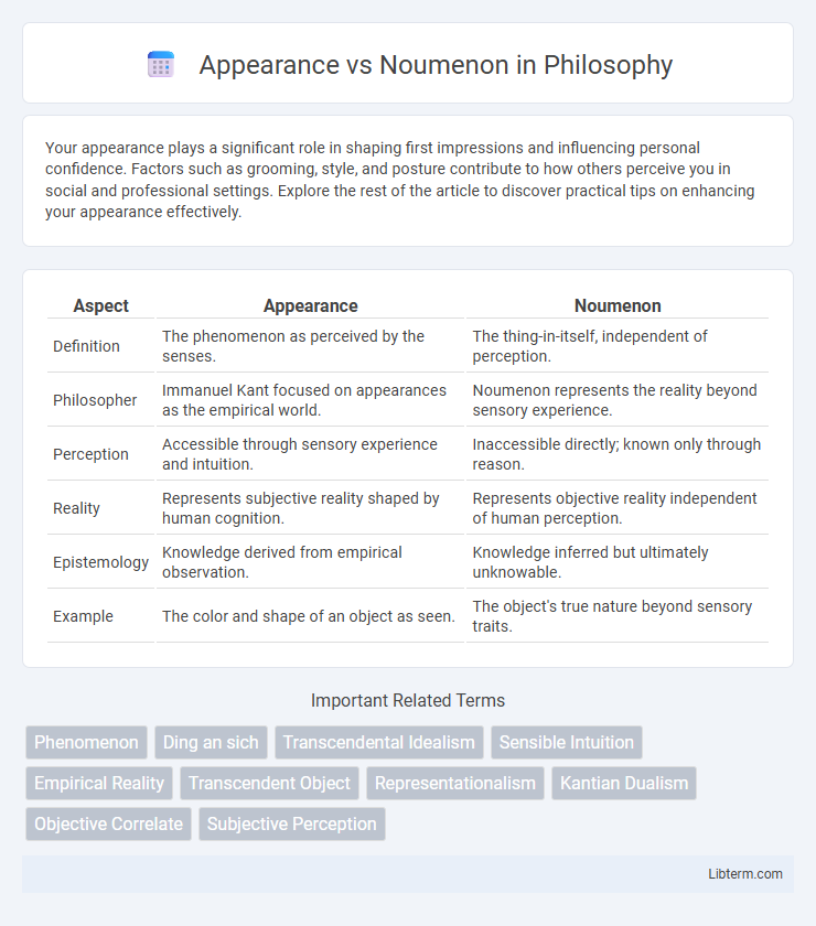 Noumenon vs Appearance in Philosophy - What is The Difference?