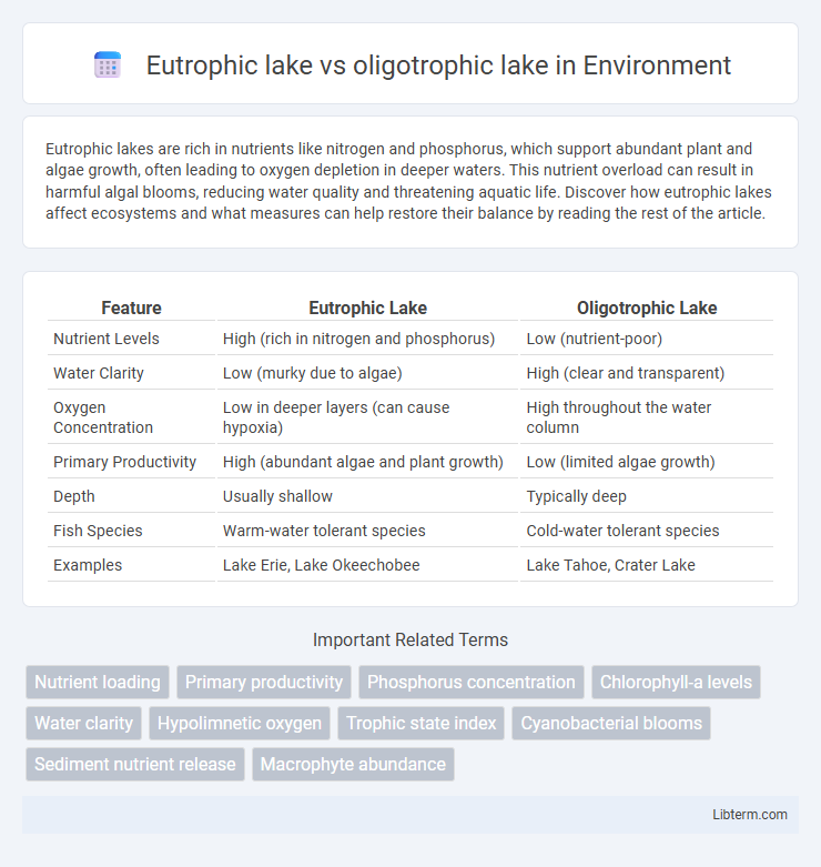 oligotrophic lake vs Eutrophic lake in Environment - What is The Difference?