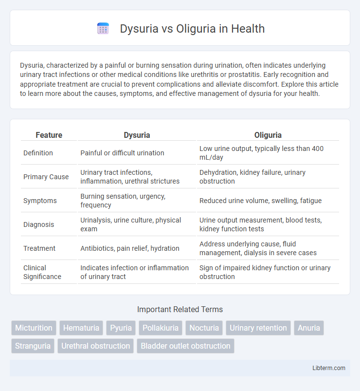 Oliguria vs Dysuria in Health - What is The Difference?