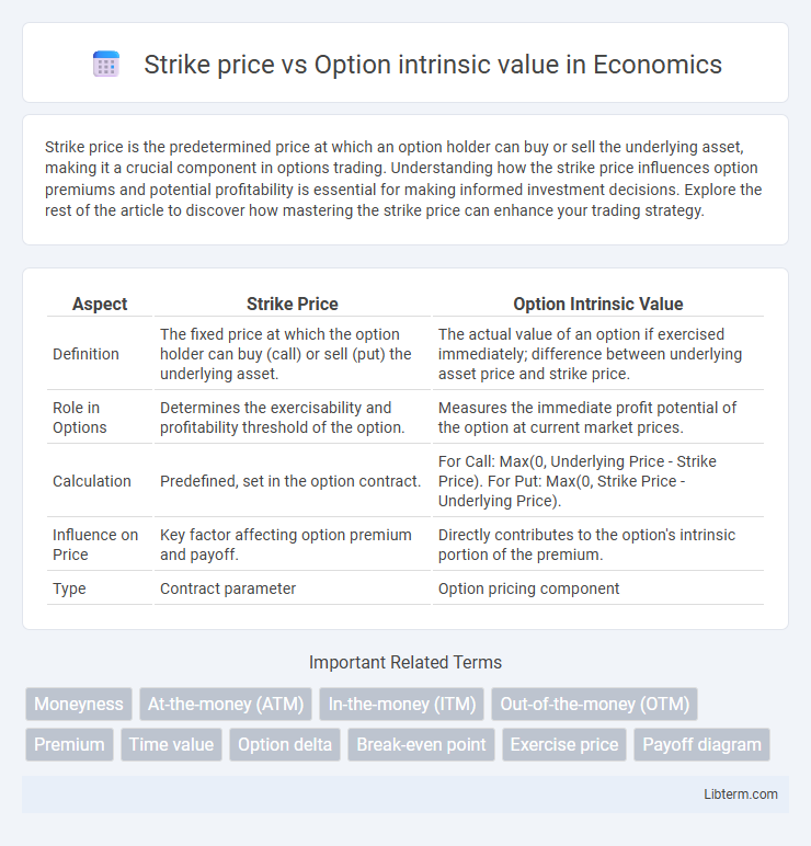 Option intrinsic value vs Strike price in Economics - What is The Difference?