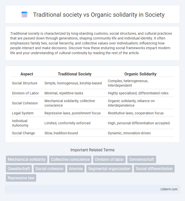Organic solidarity vs Traditional society in Society - What is The Difference?