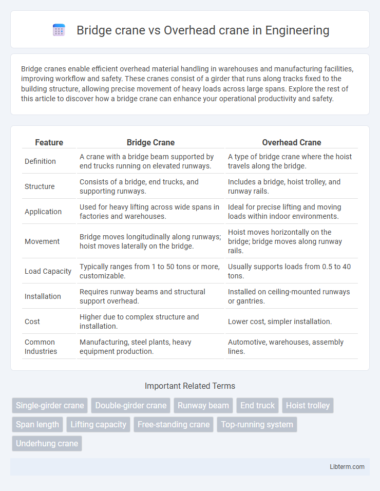 Overhead crane vs Bridge crane in Engineering - What is The Difference?