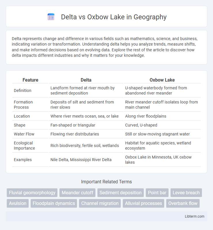 Oxbow Lake vs Delta in Geography - What is The Difference?