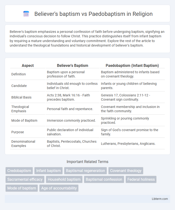 Paedobaptism vs Believer's baptism in Religion - What is The Difference?