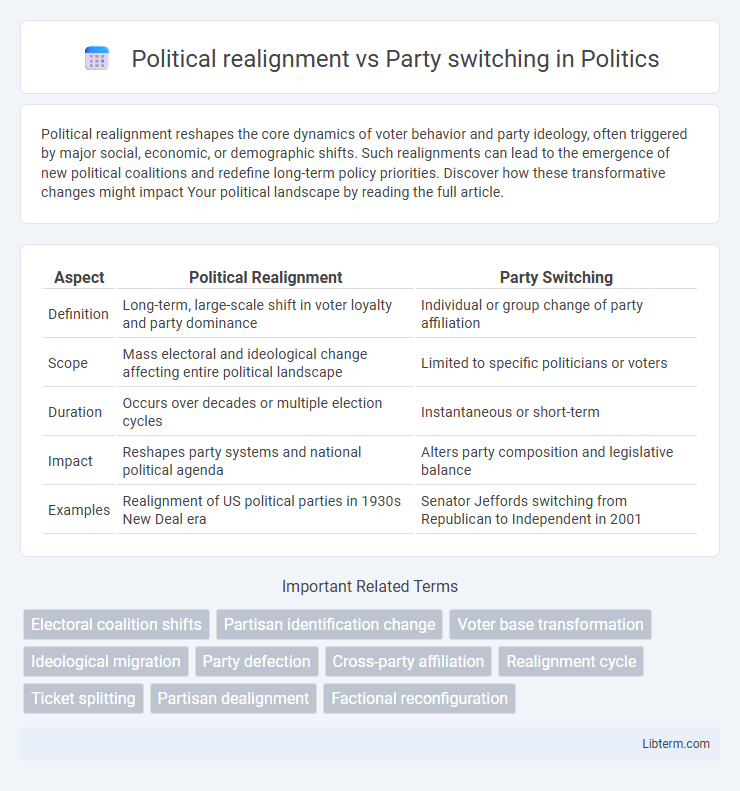 Party switching vs Political realignment in Politics - What is The Difference?