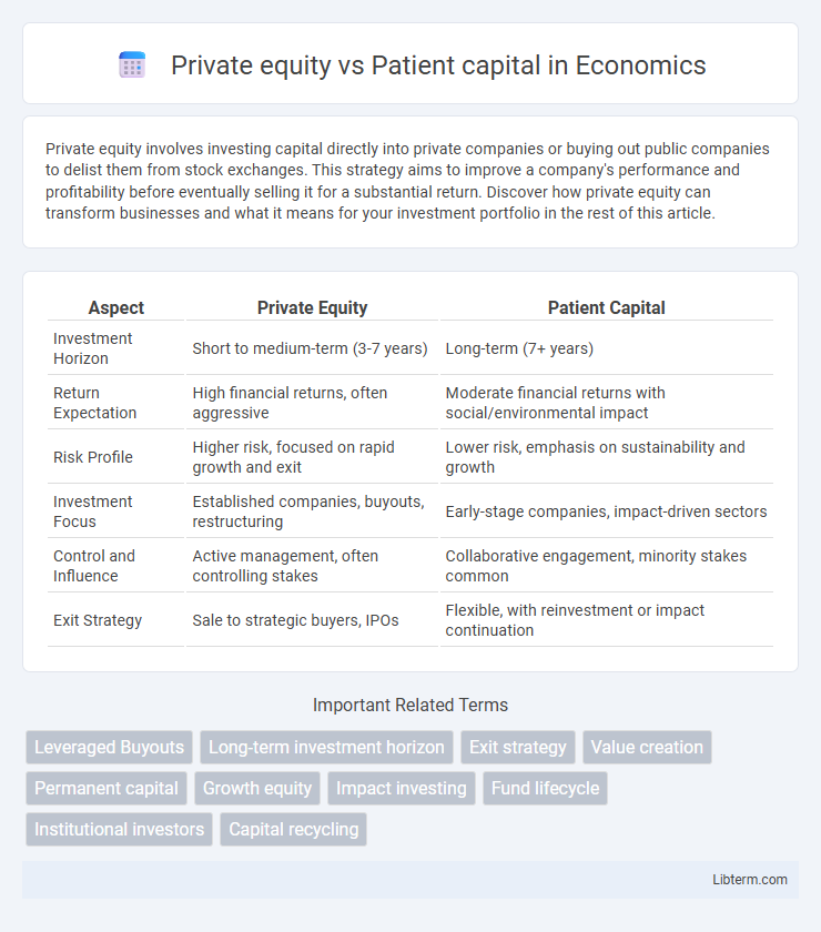 Patient capital vs Private equity in Economics - What is The Difference?