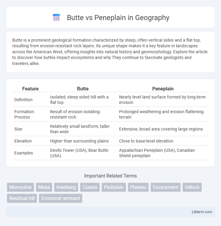 Peneplain vs Butte in Geography - What is The Difference?