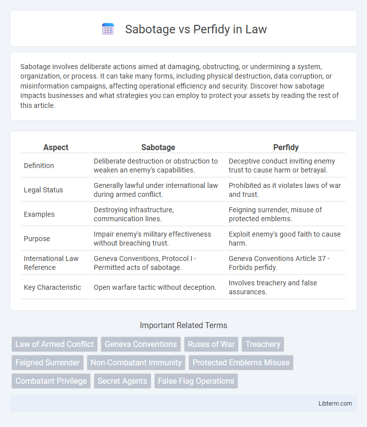 Perfidy vs Sabotage in Law - What is The Difference?