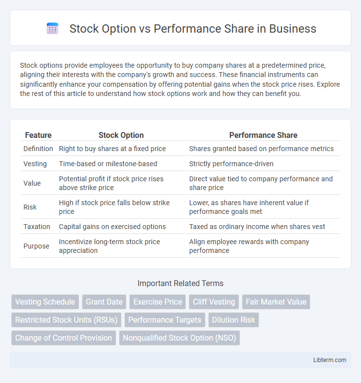 Performance Share vs Stock Option in Business - What is The Difference?