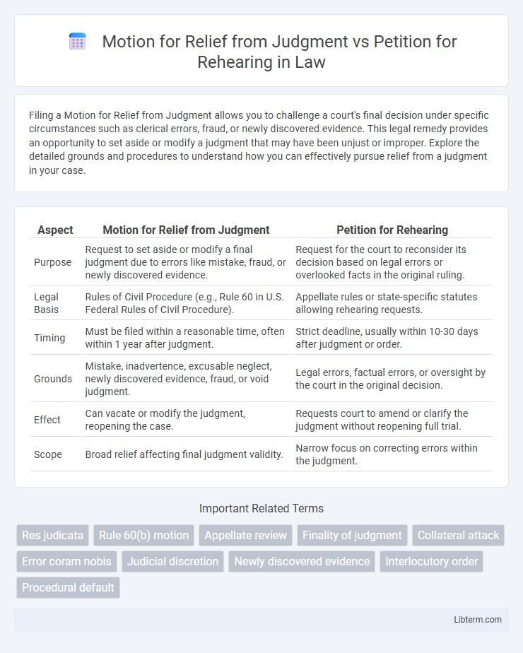 Petition for Rehearing vs Motion for Relief from Judgment in Law - What is The Difference?