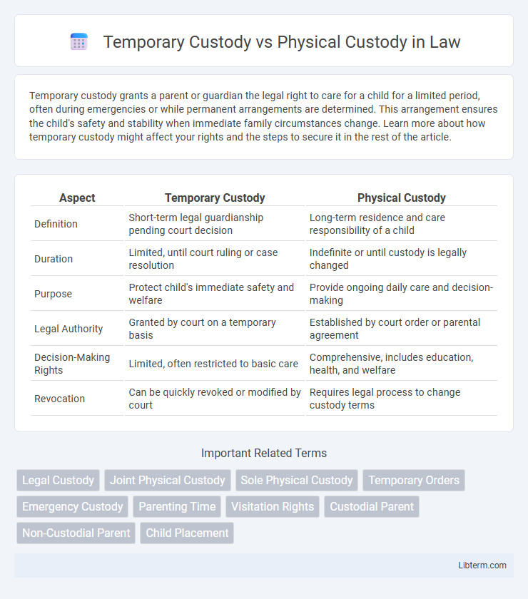 Physical Custody vs Temporary Custody in Law - What is The Difference?