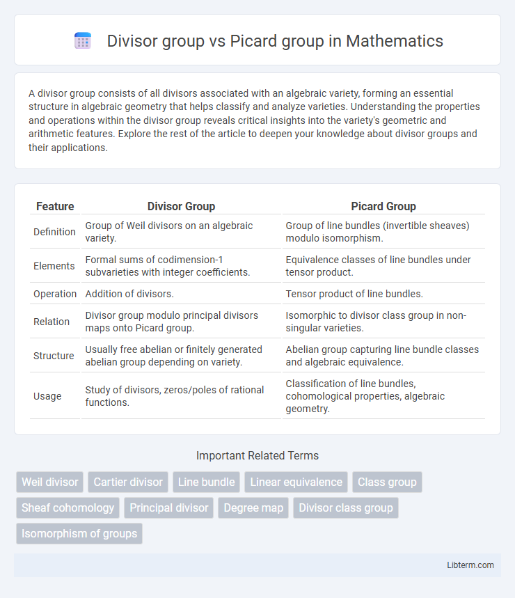 Picard group vs Divisor group in Mathematics - What is The Difference?