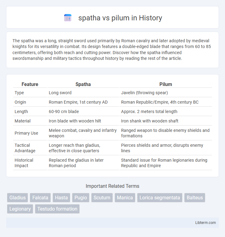 pilum vs spatha in History - What is The Difference?