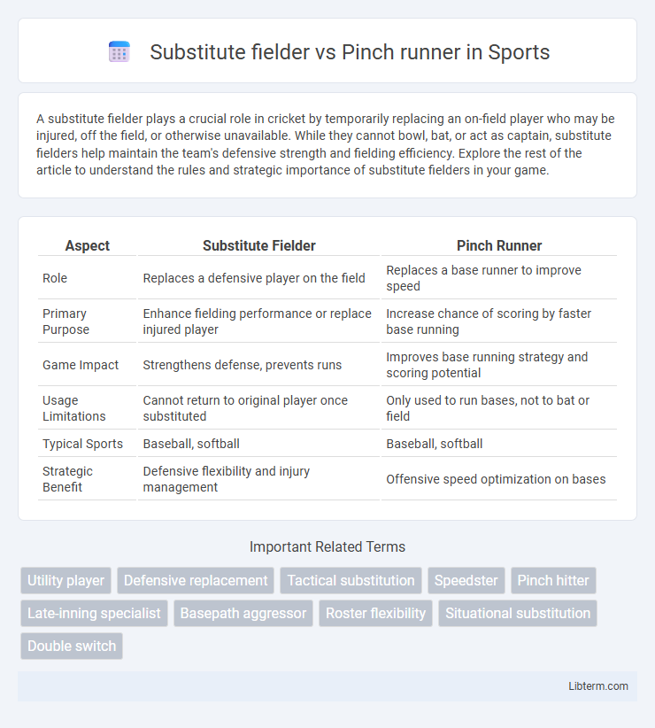 Pinch runner vs Substitute fielder in Sports - What is The Difference?