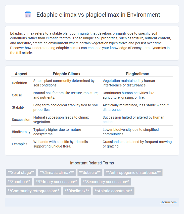 plagioclimax vs Edaphic climax in Environment - What is The Difference?