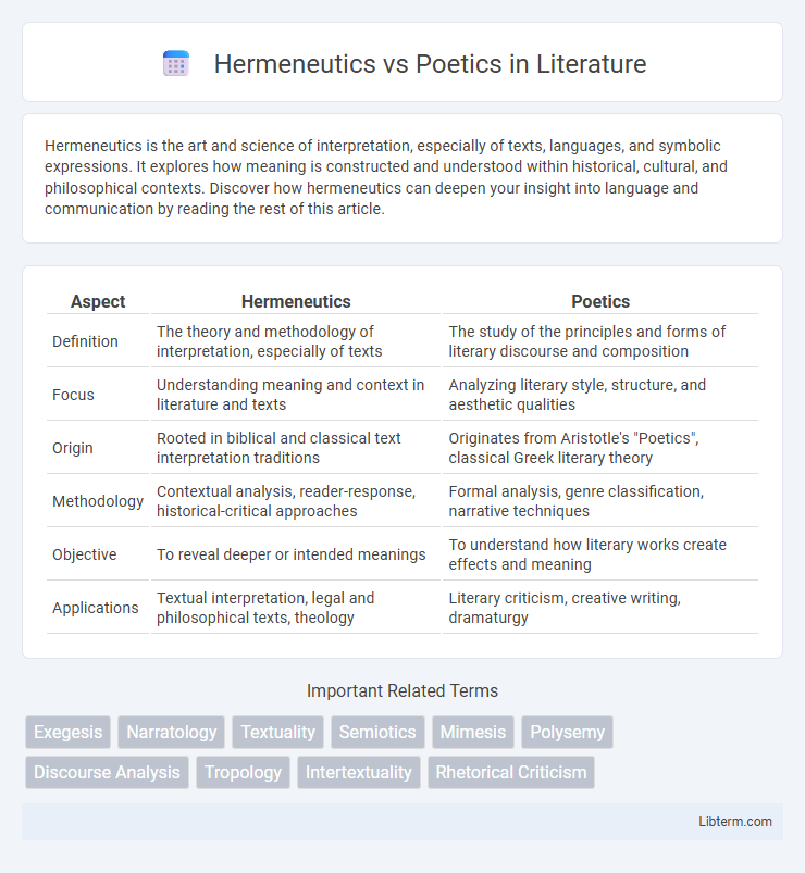 Poetics vs Hermeneutics in Literature - What is The Difference?