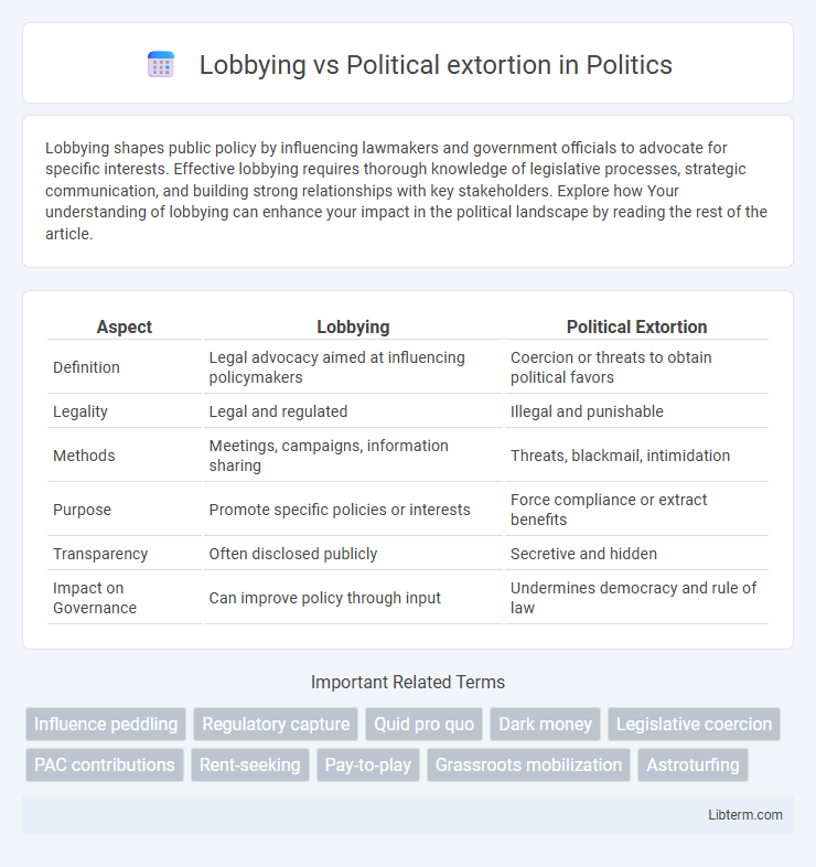 Political extortion vs Lobbying in Politics - What is The Difference?