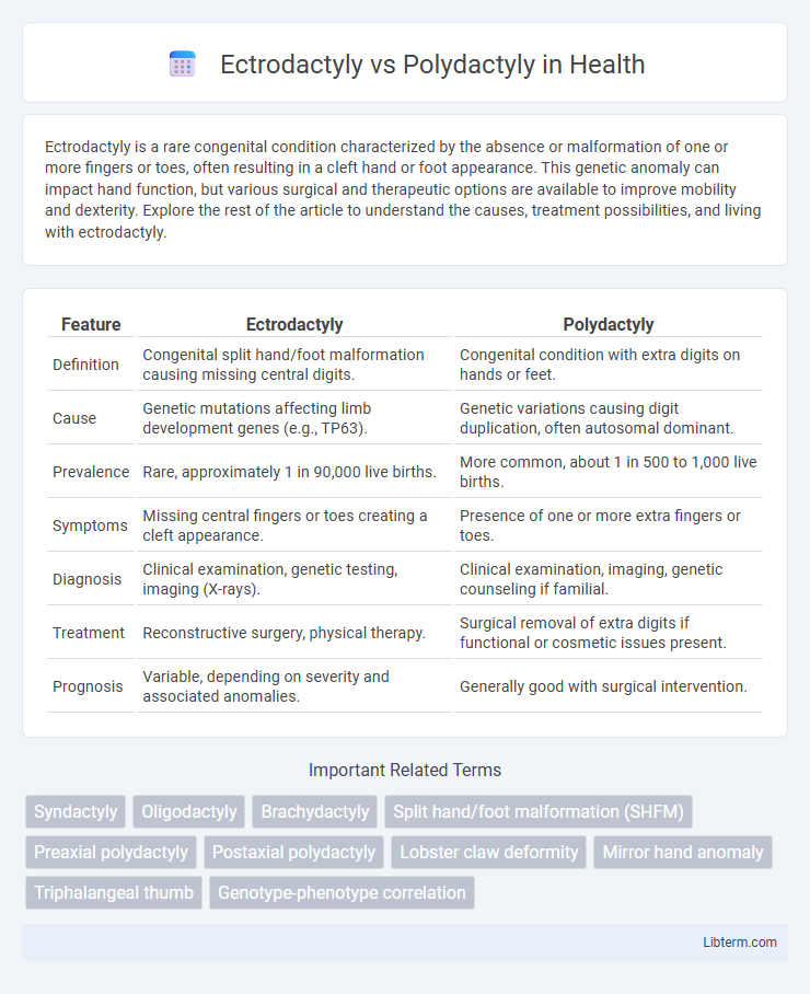 Polydactyly vs Ectrodactyly in Health - What is The Difference?