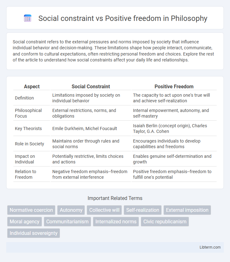 Positive freedom vs Social constraint in Philosophy - What is The Difference?